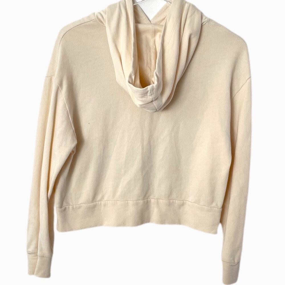 Zara 100% Cotton Chain Rope Equestrian Graphic Cropped Hoodie Sweatshirt Sz S - Picture 4 of 4